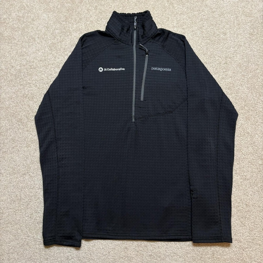 Patagonia Fleece Pullover Womens Medium Black 1/4 Zip Mock Neck‎ Polartec Hiking